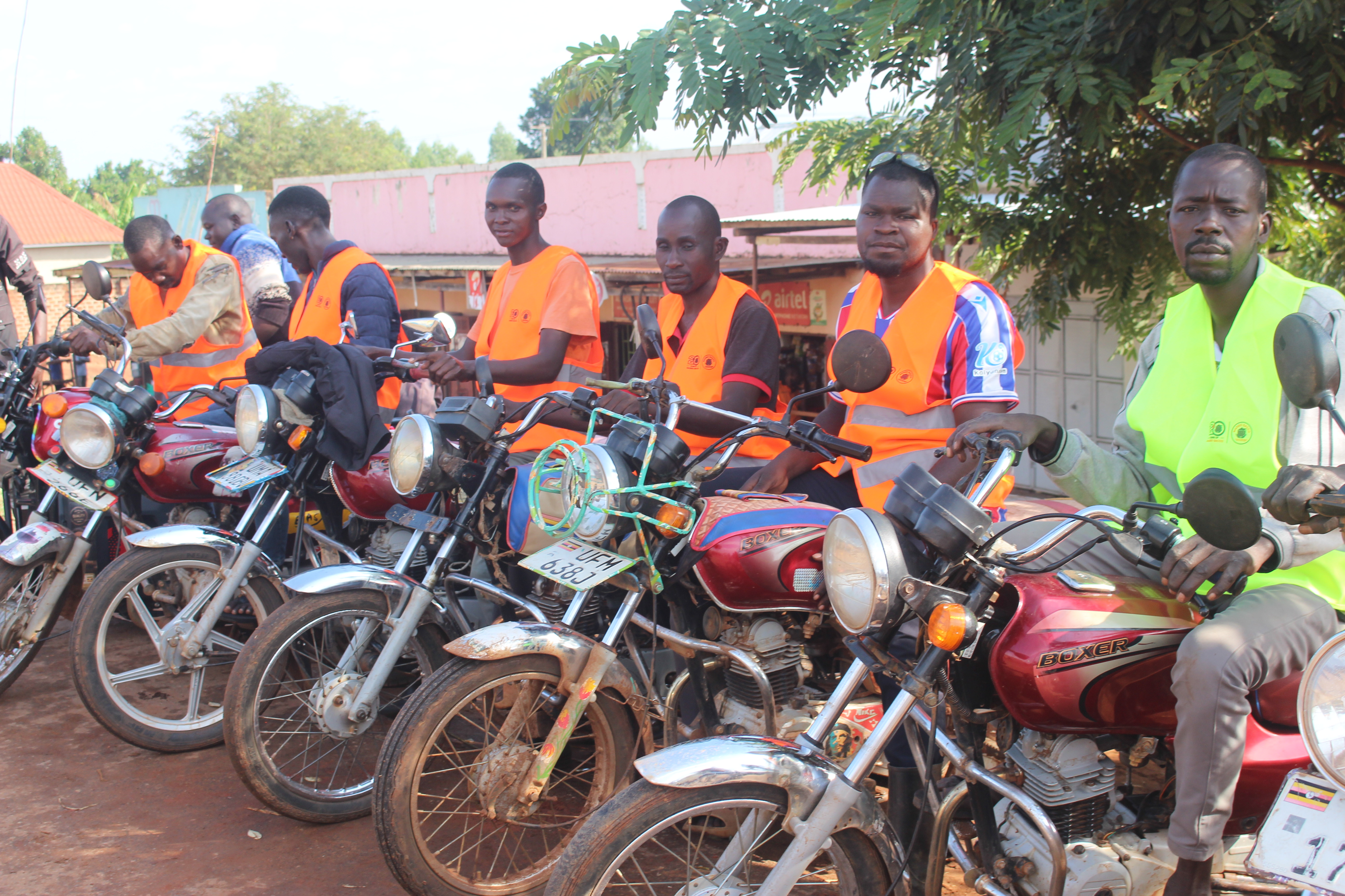 Boda boda riders with reflector jackets